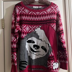 Christmas sloth sweater, Size M